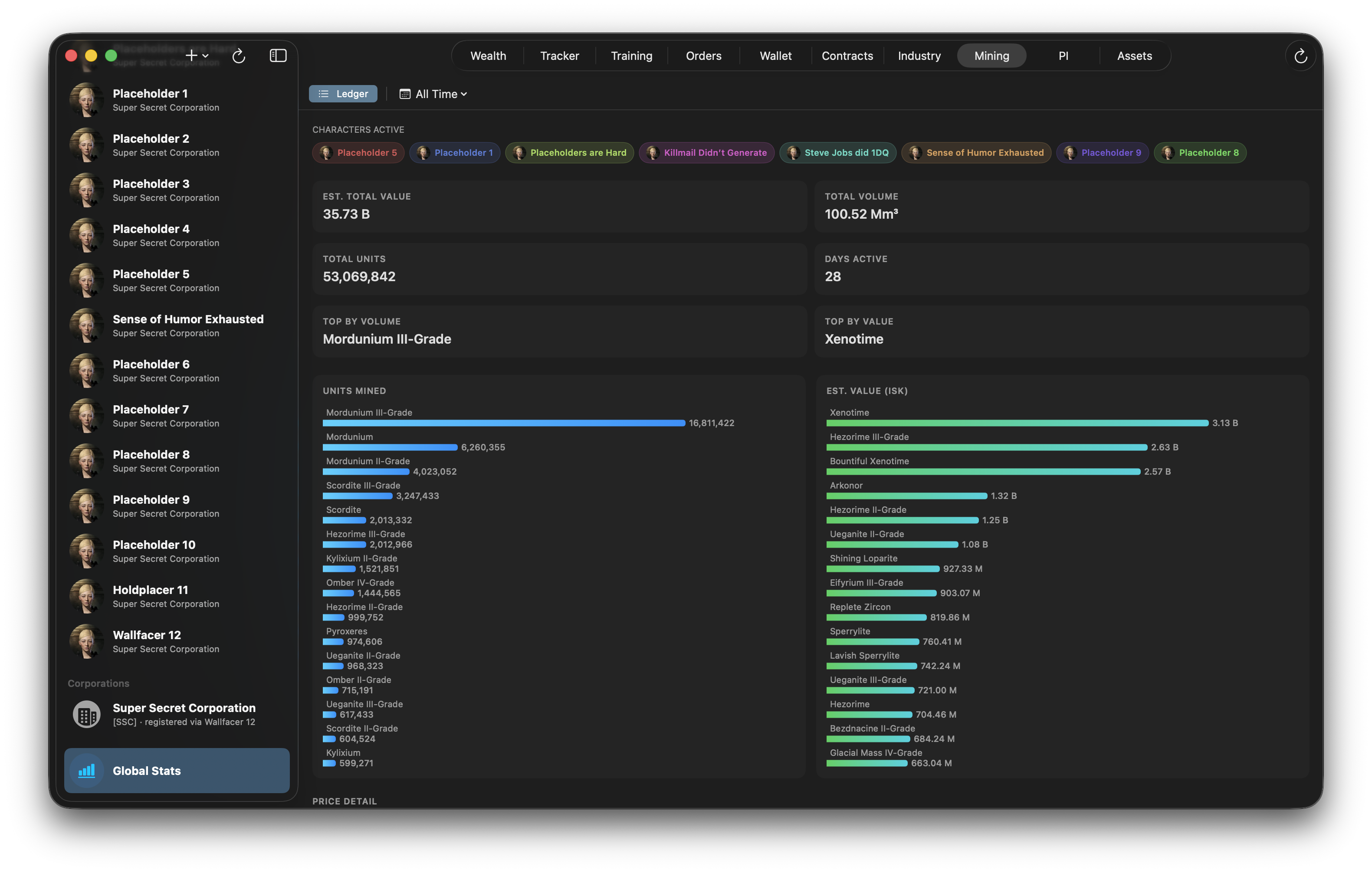 Original Sin — Mining ledger