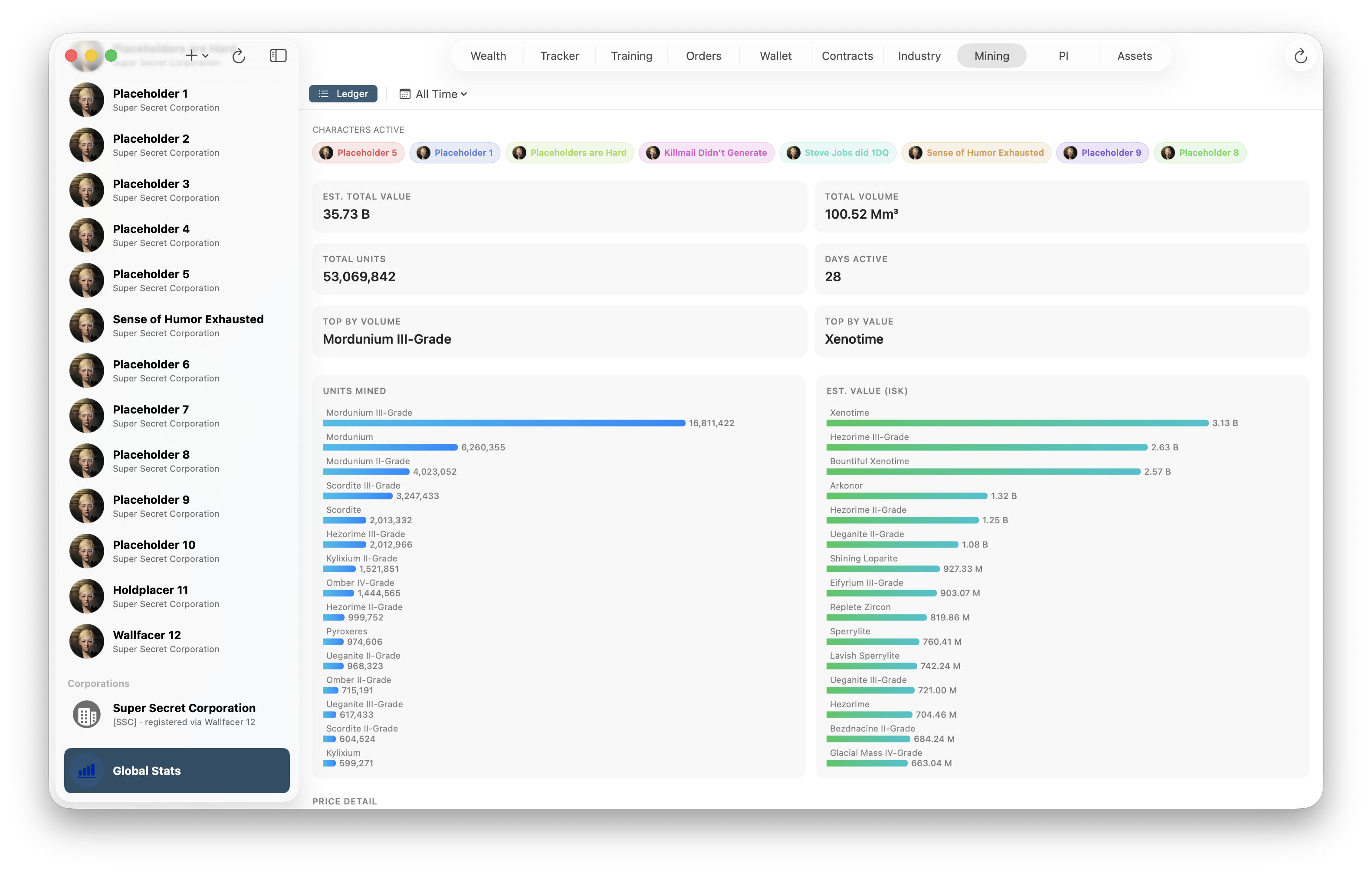 Original Sin — Mining ledger