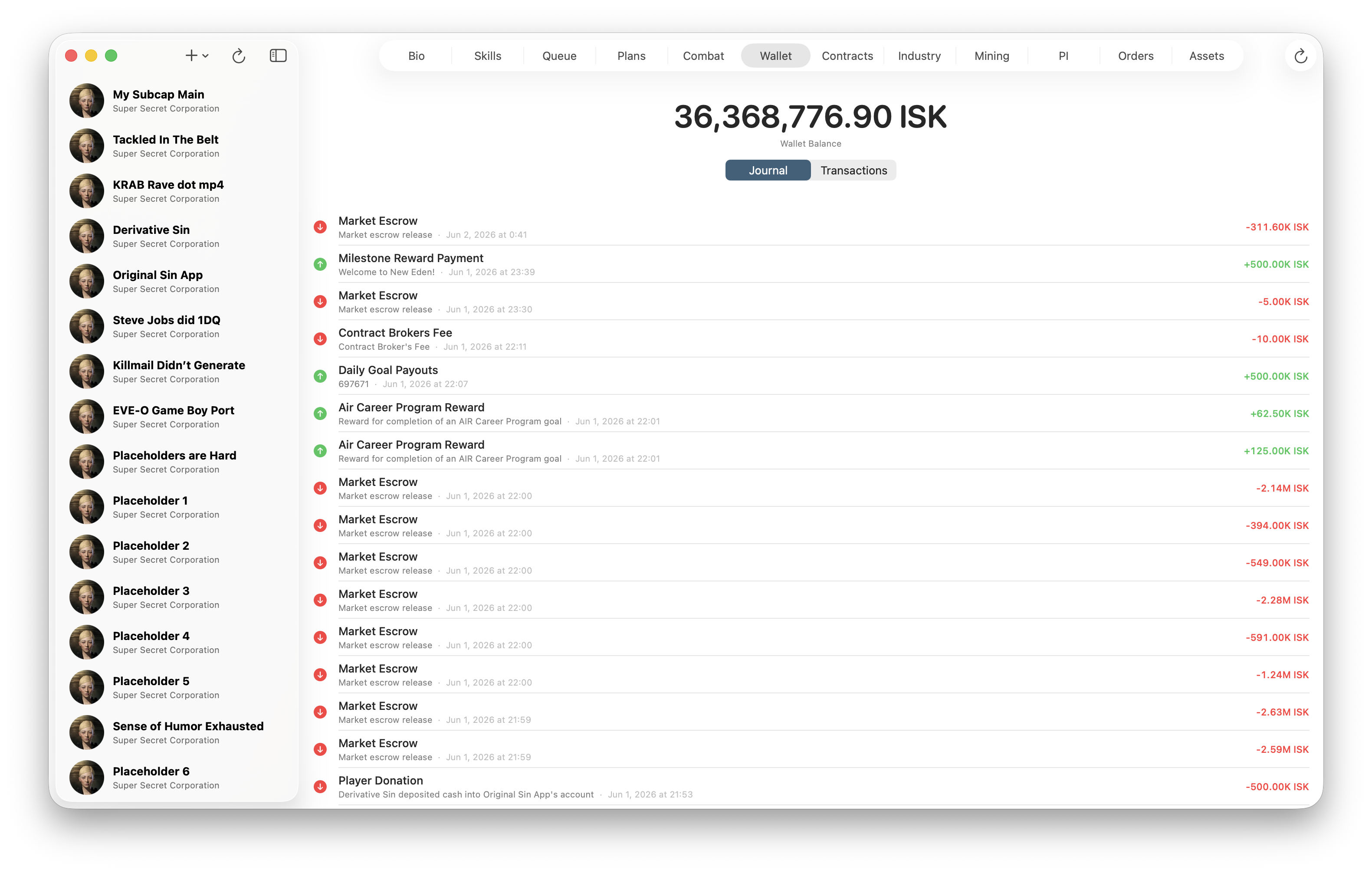 Original Sin — Wallet